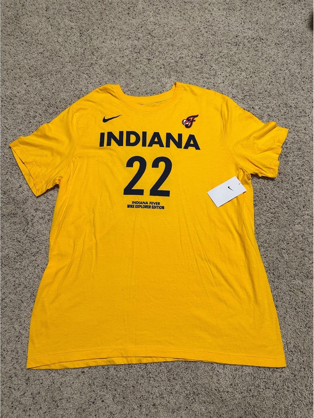 Nike Indiana Fever #22 Clark Yellow T-Shirt XL